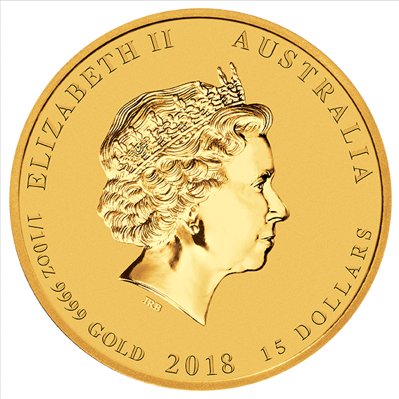 Lunar II: Año del Perro 1/10 onza Oro 2018