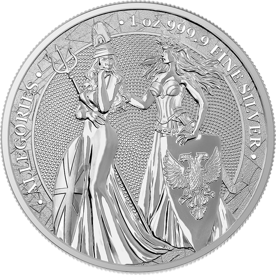Allegories: Britannia & Germania 1 uncja Srebra 2019