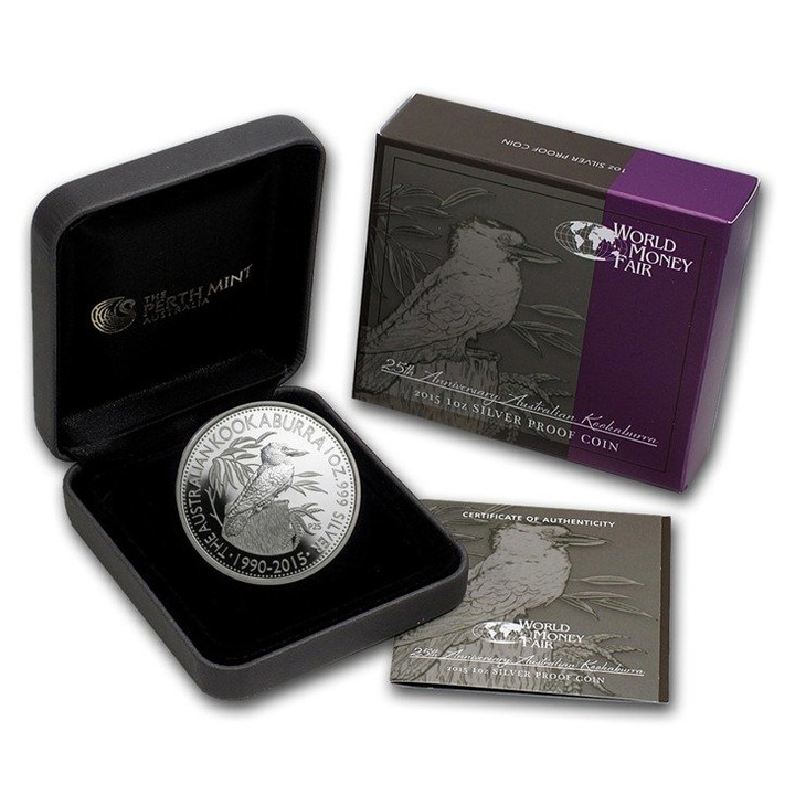 Kookaburra 1 once d'argent 2015 PROOF (WORLD MONEY FAIR) FAIBLE TIRAGE