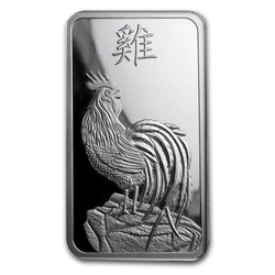1 oz Bar Silber Lunar Jahr des Hahn