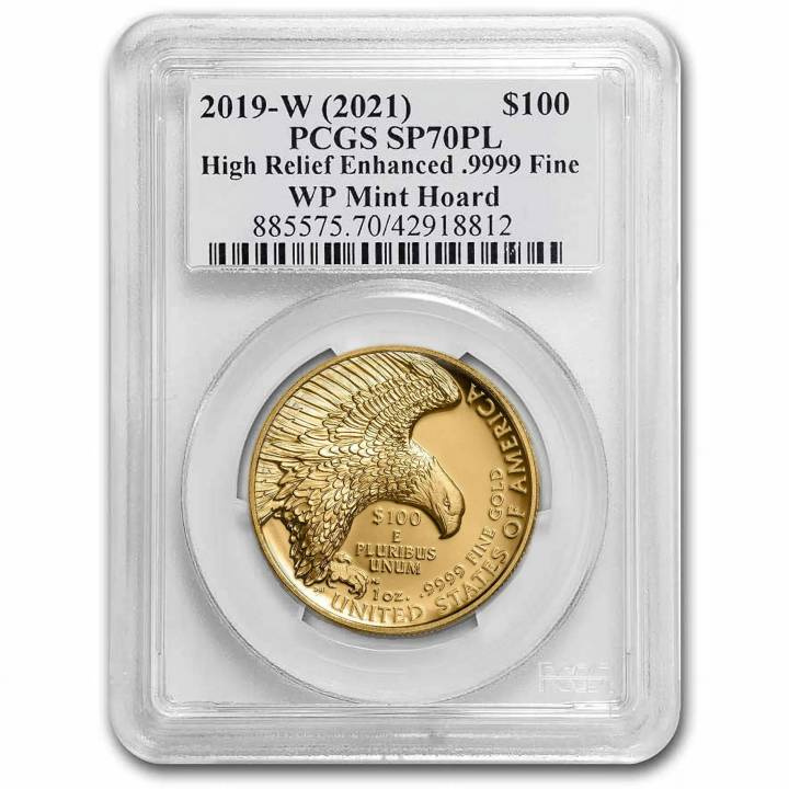 American Liberty 1 oncia d'oro 2019-W Alto rilievo migliorato PCGS SP70PL