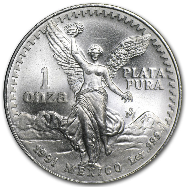 Libertad mexicaine 1 once d'argent 1991