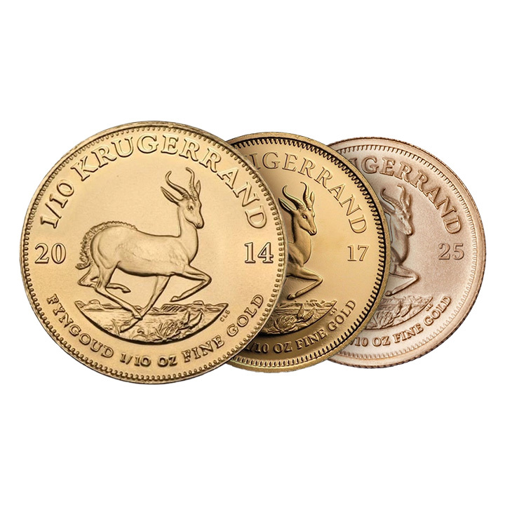 Krugerrand 1/10 oncia d'oro - Anni diversi