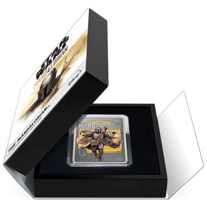 Niue: Star Wars The Mandalorian - The Mandalorian coloured 1 oz Silver 2022 Antiqued Finish