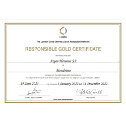 Lingote de oro 5 g Argor-Heraeus