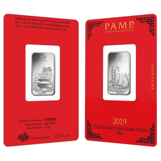 10 grammos Lunar Year of the Pig ezüstrudacska