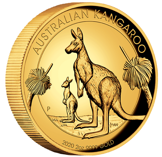Kangourou australien 2 onces d'or 2020 Proof High Relief