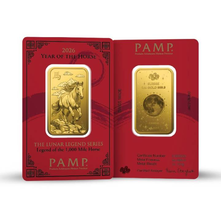 Lunar Legends 1000 Mile Horse 1 oz Gold Bar