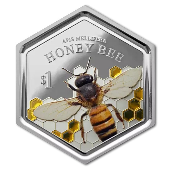 Abeille colorée 1 once d'argent 2016 Proof