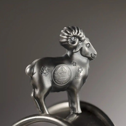 Srebrna Moneta Lunar Year - Fluffy Silver Sheep 1 uncja Srebra 2027 Antiqued Shaped Coin