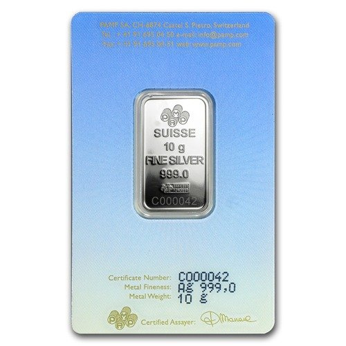 10 gram Bar Silver PAMP Suisse Religious Series (Am Yisrael Chai)