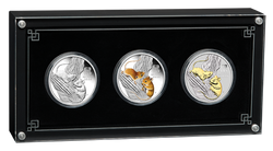 Lunar III: Anno del Topo Set 3 once d'argento Prima emissione 01.10