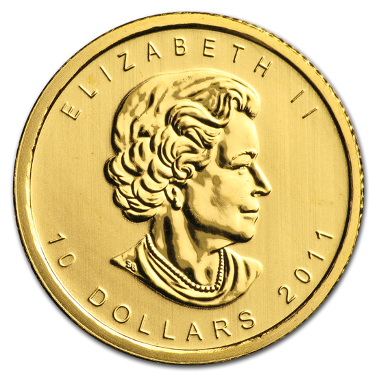 Hoja de arce canadiense 1/4 oz Oro 2011