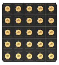 Foglia d'acero canadese 25 x 1 grammo d'oro 2020