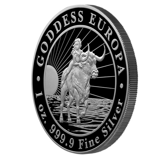 Tokelau: Goddess Europa 1 uncja Srebra 2022