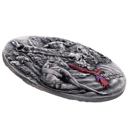 Cameroun : L'époque rebelle - Capoeira colorée 2 onces d'argent 2023 Pièce vieillie