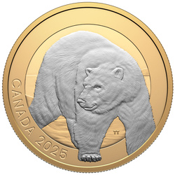 Canada: Animal Portraits - Polar Bear $20 Silver 2025 Gilded Proof Coin
