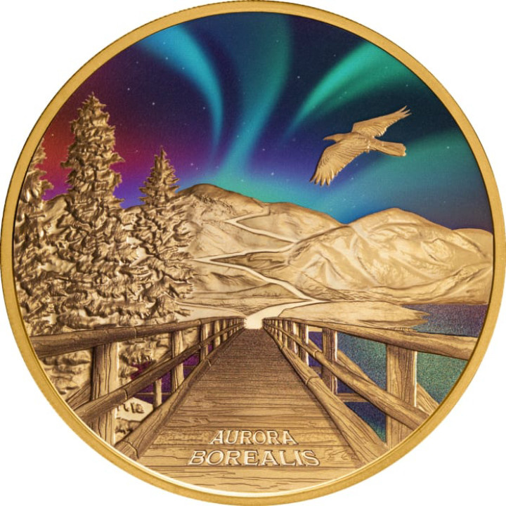 Niue: Aurora Borealis coloured 1 oz Gold 2023 Proof