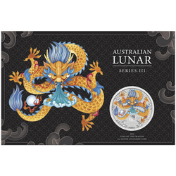 Perth Mint: Lunar III - Year of the Dragon coloured 1 oz Silver 2024 (coin in card)