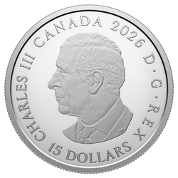 Srebrna Moneta Canada: Clan Animals - Sandhill Crane kolorowany $15 Srebro 2026 Proof