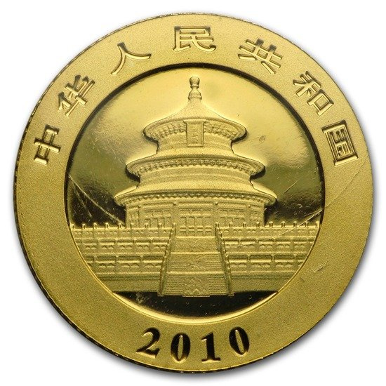 China Panda 1/10 oz Oro 2010