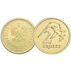 Narodowy Bank Polski: 2 grosze Worek Menniczy (100 sztuk) z 2024 UNC