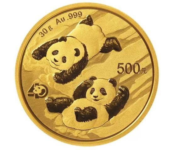 Panda cinese 30 grammi d'oro 2022