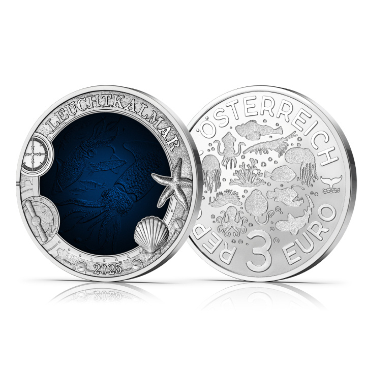 El Calamar Luciérnaga coloreado 3 Euro Copper 2025