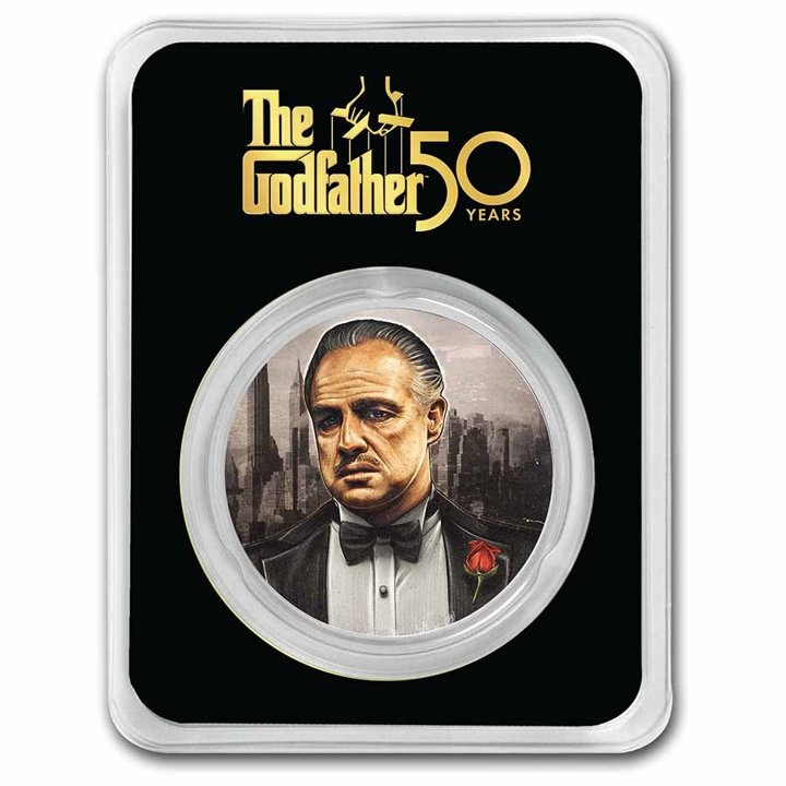 Niue: The Godfather kolorowany 50. rocznica filmu 1 uncja Srebra 2022 Slab