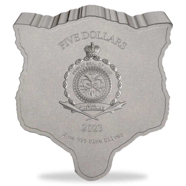 Niue: Fierce Nature - Wolf 2 oz Silver 2023 Antique Finish