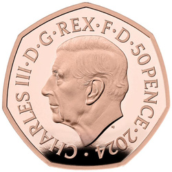 Dinosaurs: Iconic Specimens - Tyrannosaurus Rex 50p Gold 2024 Proof 