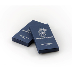 Moneda de lingote Chad: Diosa Europa 1000 g Plata 2023