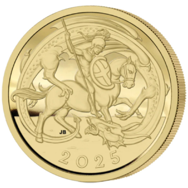 Monedă de aur George and the Dragon Half Sovereign 2025 Proof