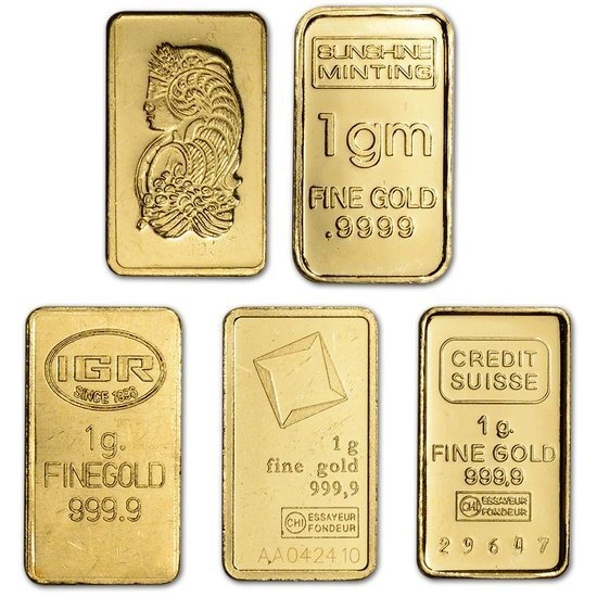 1 gram Goldbarren Unsortierbar 
