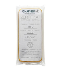 500 gram Gold Bar C. Hafner