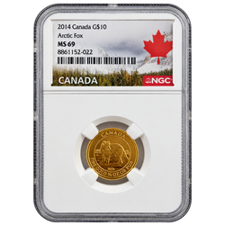 Polarfuchs 1/4 oz Goldmünze 2014 NGC MS69