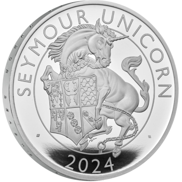 The Royal Tudor Beasts: The Seymour Unicorn 1 oz Plata 2024 Proof