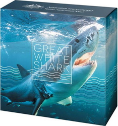 Australia's Most Dangerous Creatures: The Great White Shark coloured 1 oz Silver 2022 Proof