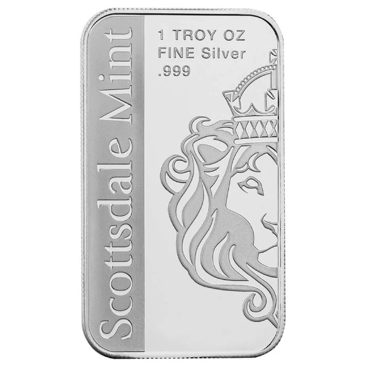 Sztabka Scottsdale Mint - Flaga Włoch kolorowana 1 uncja Srebra