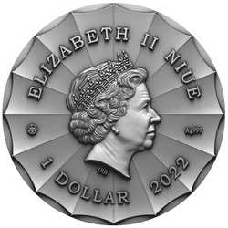 Niue: Fairy Tales - The Magical Nanny coloured $1 Silber 2022 High Relief Antiqued Coin