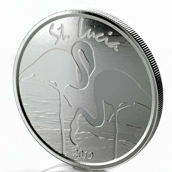 St. Lucia: Flamingo 1 oz Silver 2019