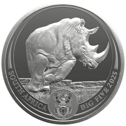 Big Five: Rhino 1 oz Silver 2025 (moneta w Karcie)