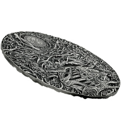 Niue : Chroniques de Dragonlance - Dragons du crépuscule d'automne colorée 3 onces d'argent 2023 Pièce antique à haut relief