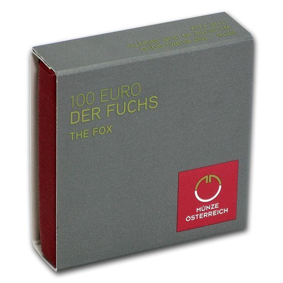 Fauna silvestre en nuestra mira: Zorro 100 Euro 2016 Proof