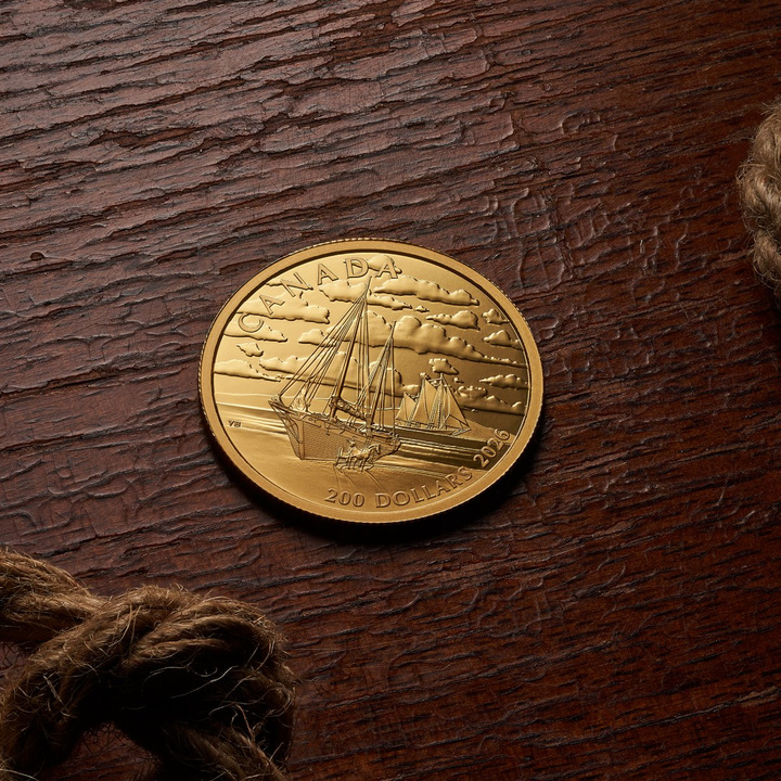 Kanada: Vysoké plachetnice – ketch rig, 200 dolarů, zlato, 2026, Proof
