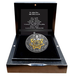 Niue Los Alquimistas - Dr. J. Dee "Ars Speculum" $5 Plata 2022 Acabado Antiguo