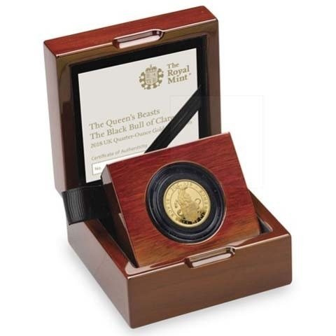 The Queen’s Beasts: The Black Bull of Clarence 1/4 oz Gold 2018 PROOF