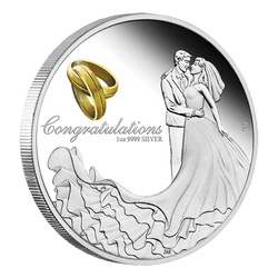 Boda coloreada 1 oz Plata 2023 Proof