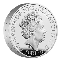 Reinado de la Reina - Plata de la Mancomunidad £5 2022 Piedfort Proof