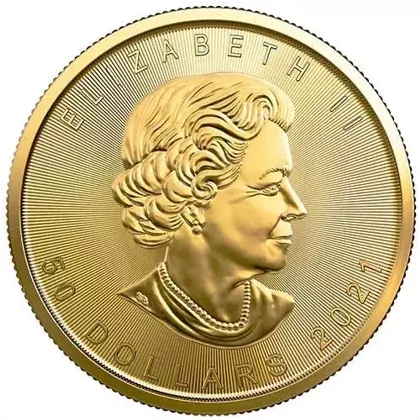 Hoja de Arce Canadiense 1 oz Oro 2021